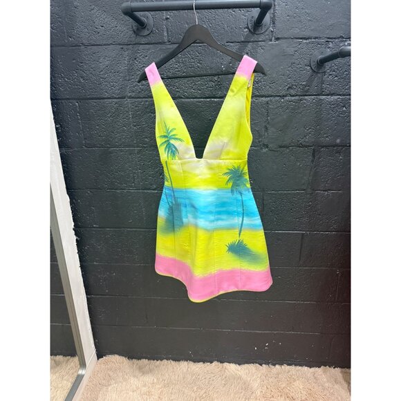 Brandon Maxwell Printed Silk Satin Mini-Dress - Picture 9 of 13